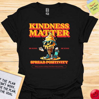 Cool Ice Cream Cone Skateboarding Kindness Matter T-Shirts