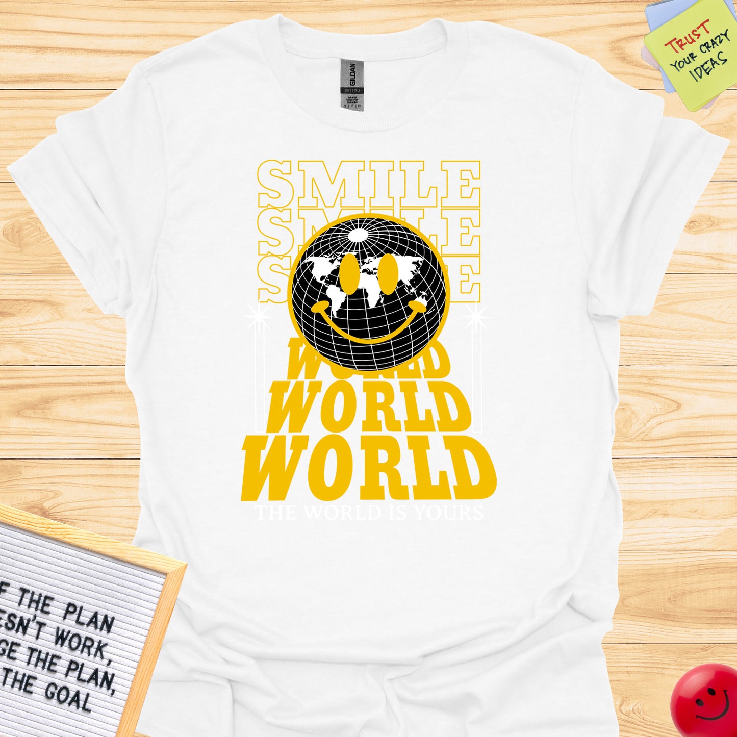 Smile World Design Graphic T-Shirts